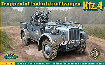 Ace WWII Kfz4 German AA Motor Vehicle Plastic Model Military Vehicle Kit 1/72 Scale #72512