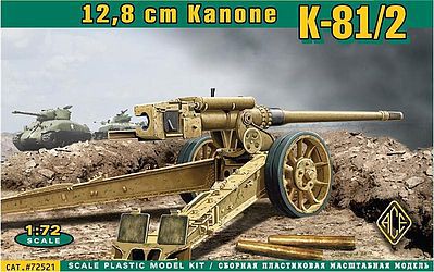 Ace German K81/2 12.8cm Kanone Heavy Gun Plastic Model Artillery Kit 1/72 Scale #72521