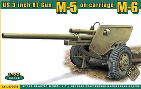 Ace US 3-inch Anti-Tank Gun w/M6 Carriage Plastic Model Military Vehicle Kit 1/72 Scale #72531