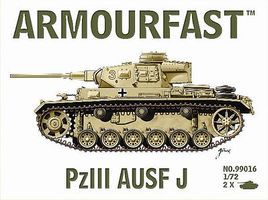 Armourfast Panzer III Ausf J Tank (2) Plastic Model Tank Kit 1/72 Scale #99016