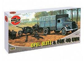 Airfix Opel Blitz German Army Truck w/Pak 40 Anti-Tank Gun Plastic Model Vehicle 1/76 #02315