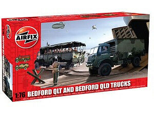 Airfix Bedford QLT & QLD Military Trucks (2 Kits) Plastic Model Military Vehicle Kit 1/76 #03306