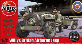 Airfix Willys Jeep, Trailer & 6-Pdr Gun Plastic Model Military Vehicle Kit 1/72 Scale #2339