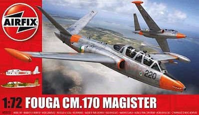 Airfix Fouga Magister 2-Seater Twin-Jet Trainer Plastic Model Airplane Kit 1/72 Scale #3050