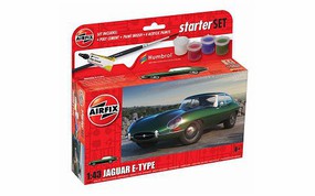 Airfix Jaguar E-Type Car Small Starter Set w/paint & glue Plastic Model Car Kit 1/43 Scale #55009