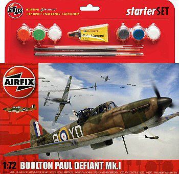 Airfix Boulton Paul Defiant Mk I Aircraft Starter Set Plastic Model Airplane Kit 1/72 Scale #55213