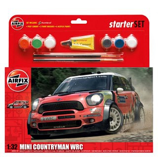Airfix Mini Countryman WRC Car Large Starter Set Plastic Model Car Vehicle Kit 1/32 Scale #55304