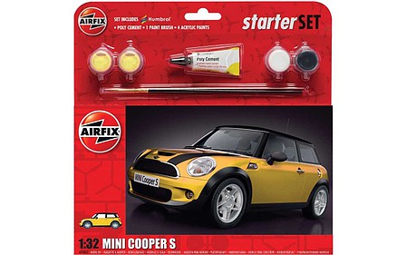Airfix Mini Cooper S Car Large Starter Set Plastic Model Car Vehicle Kit 1/32 Scale #55310