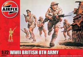 Airfix WWII British 8th Army Figure Set Plastic Model Military Figure Kit 1/72 Scale #709
