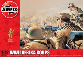 Airfix WWII Afrika Corps Figure Set (Re-Issue) Plastic Model Military Figure Kit 1/72 Scale #711