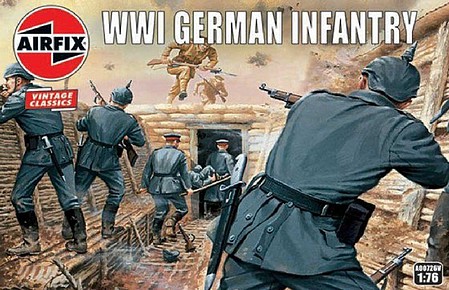 Airfix WWI German Infantry Figure Set (Re-Issue) Plastic Model Military Figure Kit 1/72 Scale #726