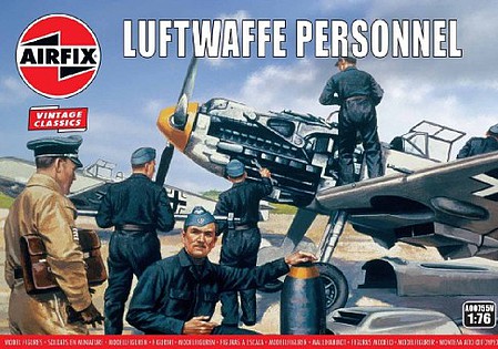 Airfix WWII Luftwaffe Personnel Figure Set (Re-Issue) Plastic Model Military Figure Kit 1/76 #755