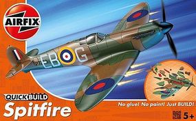 Airfix Spitfire Fighter Quick Build Snap Tite Plastic Model Aircraft Kit #j6000