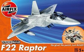Airfix F22 Raptor Fighter Quick Build Plastic Model Airplane Kit #j6005