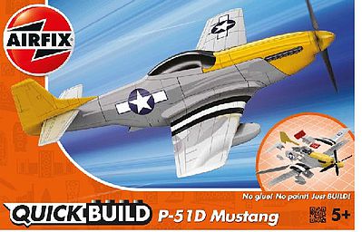 Airfix Mustang P51D Aircraft Quick Build Kit Snap Tite Plastic Model Aircraft #j6016