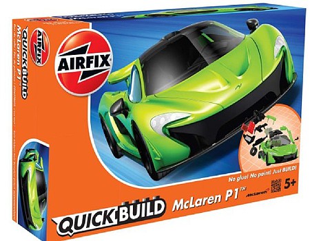 Airfix Quick Build McLaren P1 Car (Snap) Snap Tite Plastic Model Vehicle #j6021