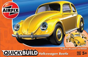 Airfix Quick Build VW Beetle Car (Yellow) Plastic Model Car Vehicle Kit No Scale #j6023