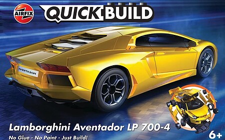 Airfix Quick Build Lamborghini Aventador LP700-4 Car Snap Tite Plastic Model Car Kit #j6026