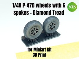 Art-Scale 1/48 Art Scale P-47D wheels with 6 spokes