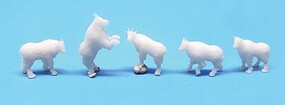 All-Scale-Miniatures Mountain Goat Pack (unpainted) (5) N Scale Model Railroad Figure #1600964