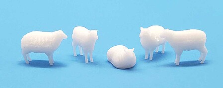 All-Scale-Miniatures Sheep Pack Assorted poses (unpainted) (5) HO Scale Model Railroad Figure #870963