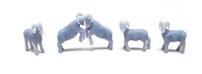All-Scale-Miniatures Bighorn Sheep Pack (unpainted) (5) HO Scale Model Railroad Building Accessory #870989