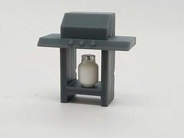 All-Scale-Miniatures Grill (lid attached) with propane tank HO Scale Model Railroad Building Accessory #871864