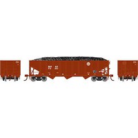 Athearn RTR 40' 3-Bay Ribbed Hopper with load BNSF HO Scale Model Train Freight Car #15156