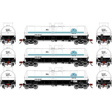 Athearn 16,000 Gallon Clay Slurry Tank UTLX #2 (3) HO Scale Model Train Freight Car Set #16362