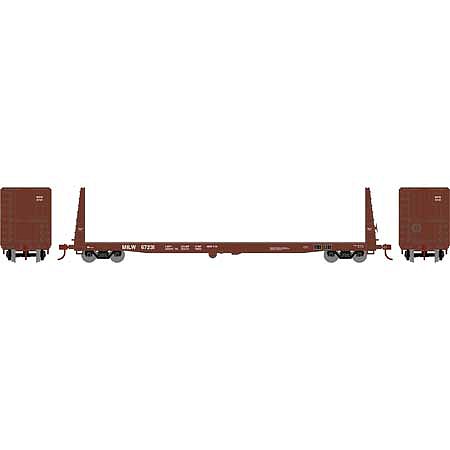 Athearn RTR 60 Bulkhead Flat car Milwaukee Road #67231 HO Scale Model Train Freight Car #17073