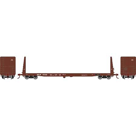 Athearn RTR 60 Bulkhead Flat car Milwaukee Road #67232 HO Scale Model Train Freight Car #17074