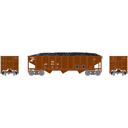 Athearn 40 3-Bay Ribbed Hopper With Load Conrail #435018 N Scale Model Train Freight Car #25561