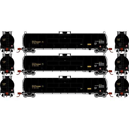 Athearn 33,900-Gallon LPG Tank Flat Panel UTLX #2 (3) N Scale Model Train Freight Car Set #3574