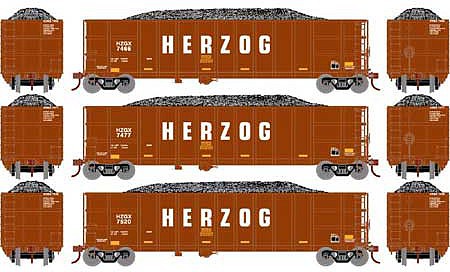 Athearn Thrall High Side Gondola With Load HZGX/Brown #2 (3) N Scale Model Train Freight Car Set #3838