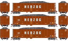 Athearn Thrall High Side Gondola With Load HZGX/Brown #3 (3) N Scale Model Train Freight Car Set #3839