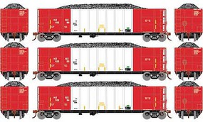 Athearn Thrall High Side Gondola With Load HZGX/White #3 (3) N Scale Model Train Freight Car Set #3843