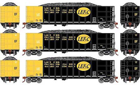 Athearn Thrall High Side Gondola With Load LEF&C #2 (3) N Scale Model Train Freight Car Set #3846