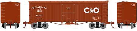 Athearn 36 Old Time Wood Boxcar Chesapeake & Ohio #6355 N Scale Model Train Freight Car #5181