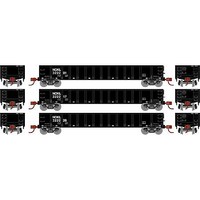 Athearn RTR 52' Mill Gondola NOKL (3) HO Scale Model Train Freight Car Set #8387