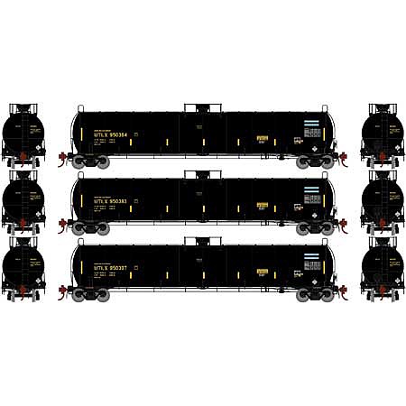 Athearn 33,900-Gallon LPG Tank/Early UTLX #1 (3) HO Scale Model Train Freight Car Set #g25652