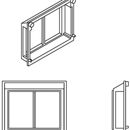 Athearn HO All-Weather Window Set, 2 Pane/Steep/Angle (6)