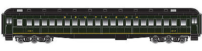 Atlas Heavyweight Single-Window Coach Southern Railway HO Scale Model Train Passenger Car #20001705
