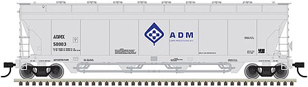 Atlas 5701 Pressureaide Hopper ADM #50007 HO Scale Model Train Freight Car #20006267