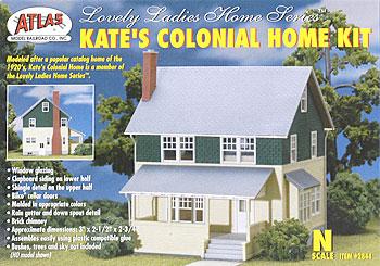 Atlas Kates Colonial Home Kit N Scale Model Railroad Building #2844