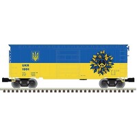 Atlas 2022 Ukraine Peace Edition 6' door PS-1 Boxcar (2RL) O Scale Model Train Freight Car #3002249