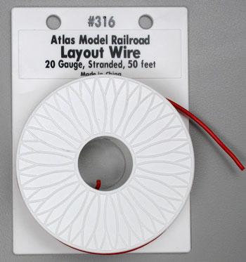 Atlas Layout Wire #20 Red 50 Model Railroad Hook-Up Wire #316
