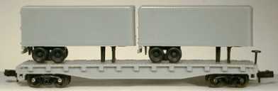 Atlas 50 Piggyback Flat Car w/Two 24 Trailers Undecorated N Scale Model Train Freight Car #3740