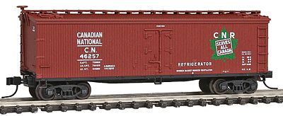 Atlas 40 Wood Reefer Canadian National #46257 N Scale Model Train Freight Car #41549