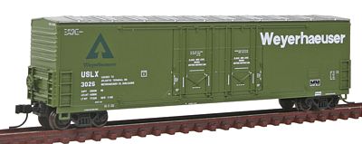 Atlas Evans 53' Double Plug-Door Boxcar Weyerhaeuser USLX