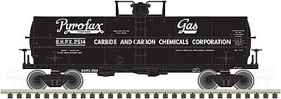 Atlas 11,000-Gallon Tank Car w/Platform Pyrofax Gas #2514 N Scale Model Train Freight Car #50002645
